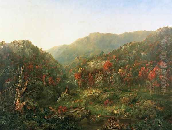 Landscape with Two Indians Oil Painting by William Mason Brown