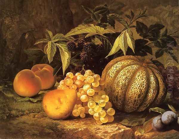 Still Life with Cantaloupe Oil Painting by William Mason Brown