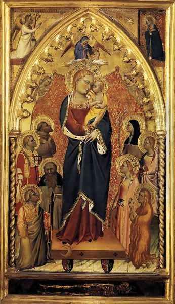 The Virgin of the Apocalypse with Saints and Angels c. 1391 Oil Painting by Giovanni del Biondo