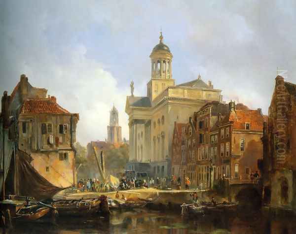 View of Utrecht Oil Painting by Johannes Bosboom