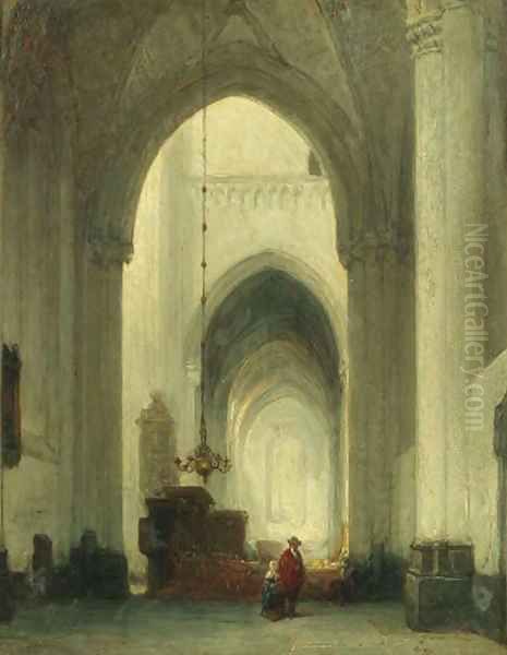 A church interior Oil Painting by Johannes Bosboom