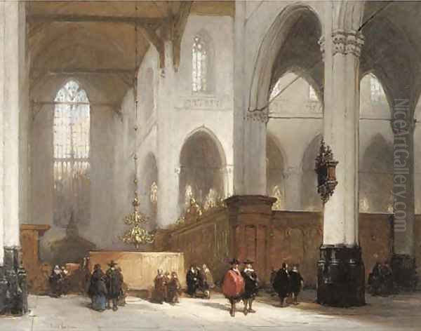 A luminous church interior Oil Painting by Johannes Bosboom