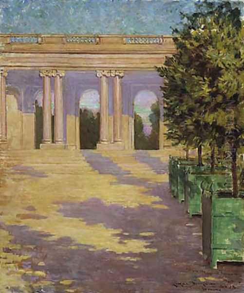 Arcade of the Grand Trianon, Versailles Oil Painting by James Carroll Beckwith