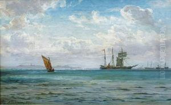 Segelschiffe Auf Bei Aufkommendem Sturm Oil Painting by Carl Emil Baagoe