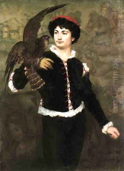 The Falconer Oil Painting by James Carroll Beckwith