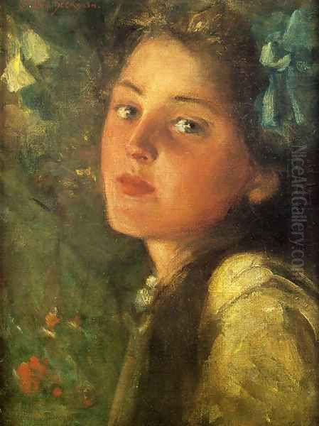 A Wistful Look Oil Painting by James Carroll Beckwith