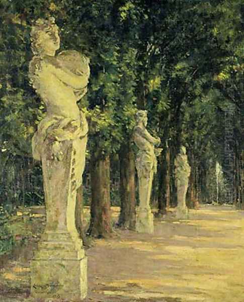 Allee de l'Ete, Versailles Oil Painting by James Carroll Beckwith