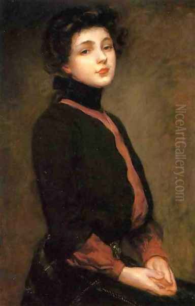 Portrait of Evelyn Nesbitt I Oil Painting by James Carroll Beckwith