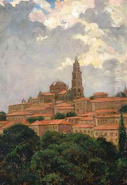 Cathedral at le Puy Oil Painting by James Carroll Beckwith