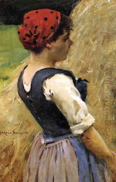 Normandy Girl Oil Painting by James Carroll Beckwith