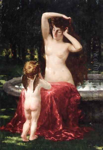 Sylvan Toilette Oil Painting by James Carroll Beckwith