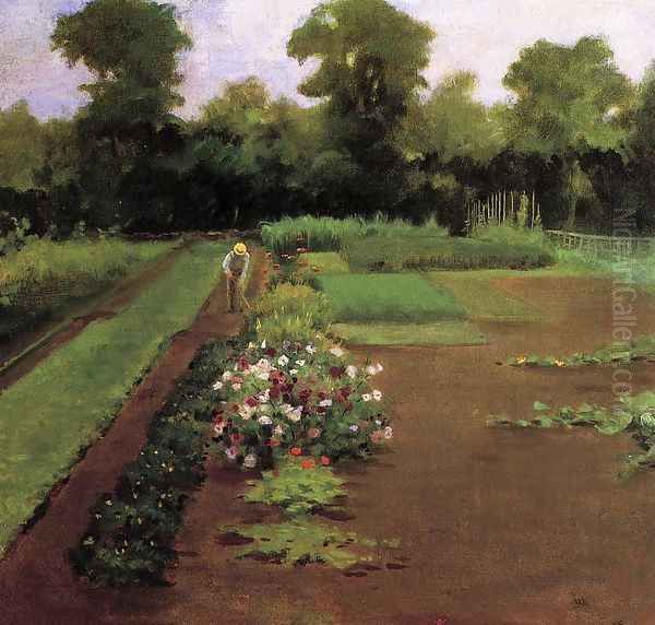 New Hamburg Garden Oil Painting by James Carroll Beckwith