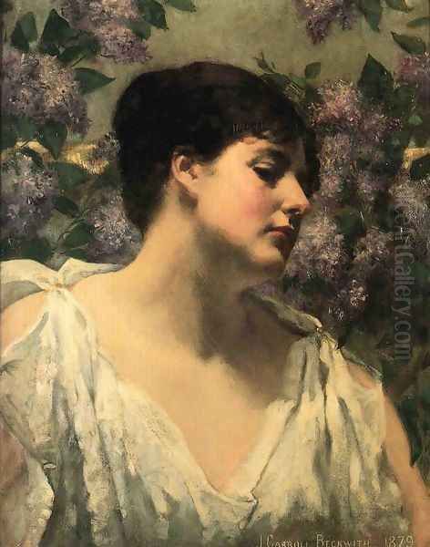 Under the Lilacs Oil Painting by James Carroll Beckwith