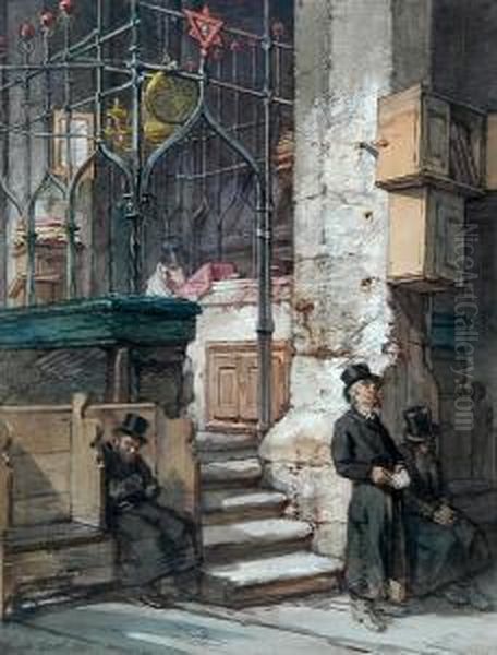 The Synagogue Prague Oil Painting by Guido Bach