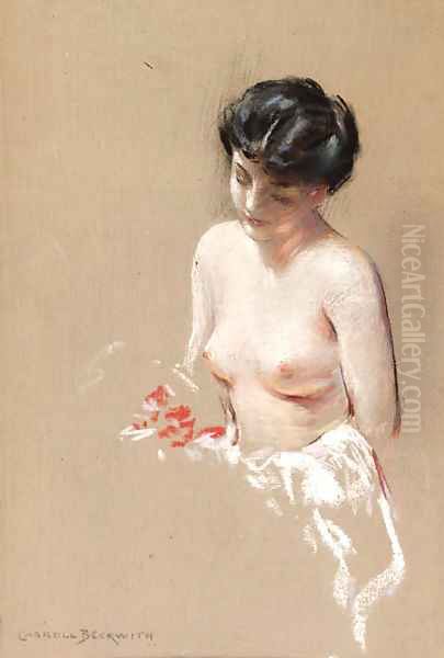 Nude Woman Oil Painting by James Carroll Beckwith