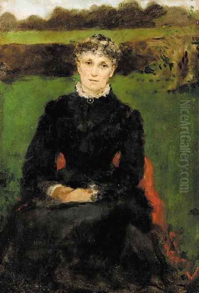 Portrait of the Artist's Mother Oil Painting by James Carroll Beckwith