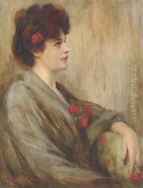 Portrait of Lida Rose McCabe Oil Painting by James Carroll Beckwith