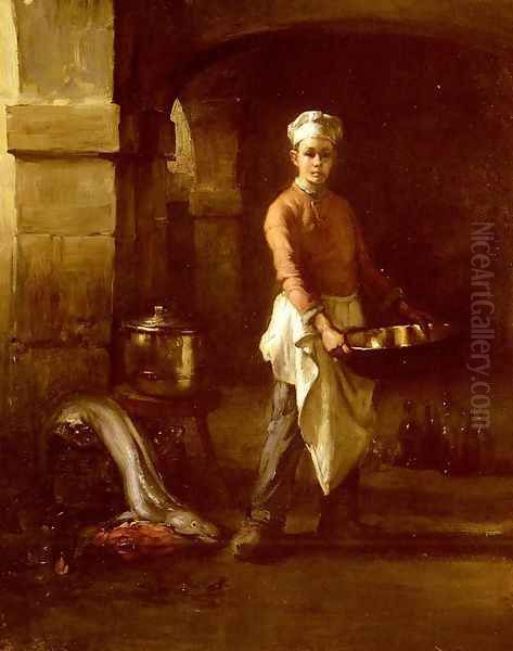 Le Marmiton (The Kitchen Boy) Oil Painting by Claude Joseph Bail