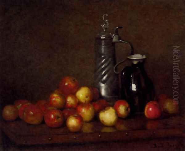 Apples with a Tankard and Jug Oil Painting by Claude Joseph Bail