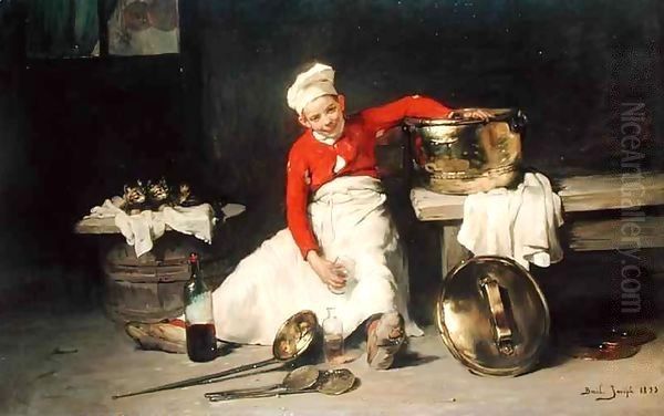 Kitchen-Boy Oil Painting by Claude Joseph Bail