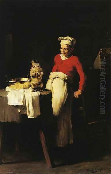 The Cook and the Pug Oil Painting by Claude Joseph Bail