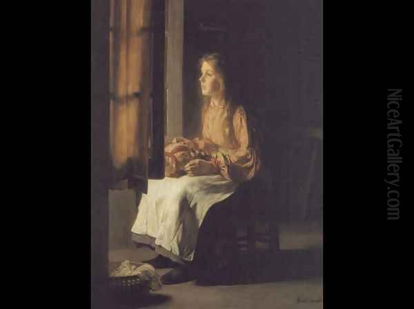 La Denteliere (The Lacemaker) Oil Painting by Claude Joseph Bail