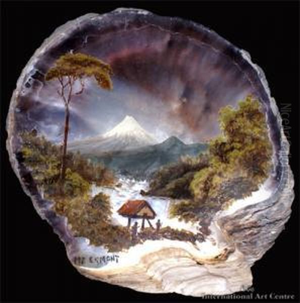 Mt Egmont Oil Painting by John Philamon Backhouse