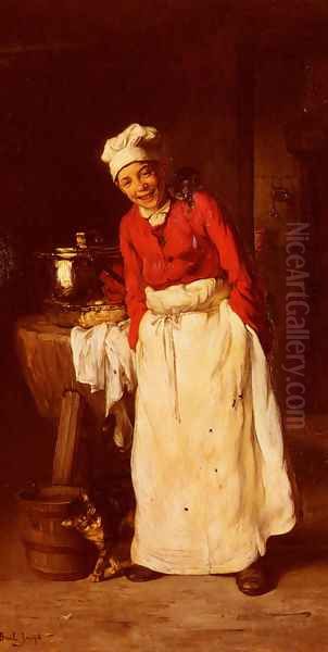 Le Petit Cuisinier (The Little Cook) Oil Painting by Claude Joseph Bail