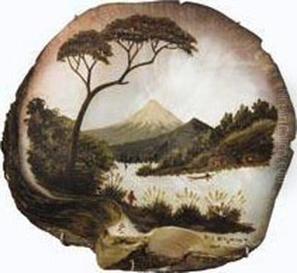 Mt Egmont Oil Painting by John Philamon Backhouse