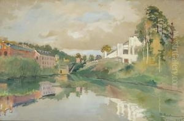 Antskog Oil Painting by Hugo Elias Backmansson