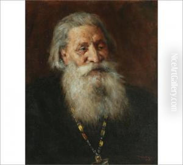 Father Nikolaj Suskin Oil Painting by Hugo Elias Backmansson