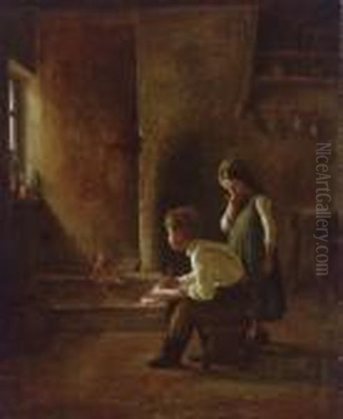 A Young Artist Oil Painting by Henry Bacon