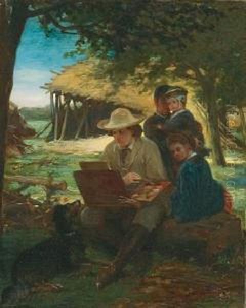 The Painting Lesson Oil Painting by Henry Bacon