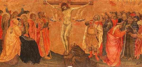 Crucifixion, predella panel Oil Painting by Taddeo Di Bartolo