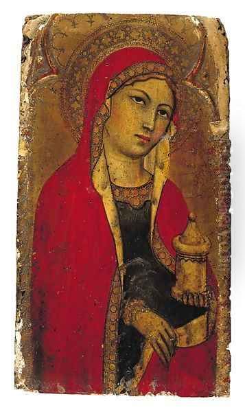 Saint Mary Magdalene a fragment from an altarpiece Oil Painting by Taddeo Di Bartolo