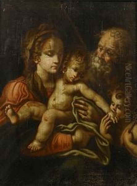 The Holy Family With The Infant Saint John Thebaptist Oil Painting by Sisto Badalocchio