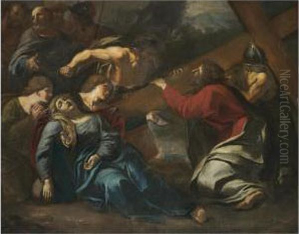 Christ On The Road To Calvary Oil Painting by Sisto Badalocchio