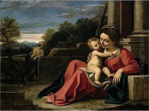 The Rest On The Flight Into Egypt Oil Painting by Sisto Badalocchio