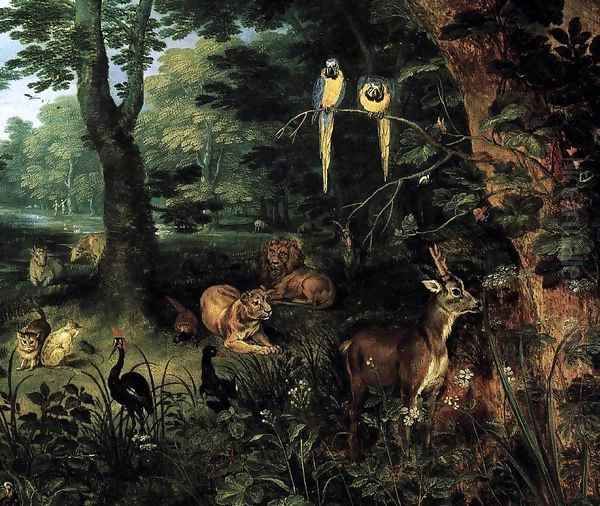 Paradise (detail) Oil Painting by Jan Brueghel the Younger