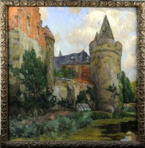 Vue Du Chateau De Laarne Oil Painting by Albert Baertsoen