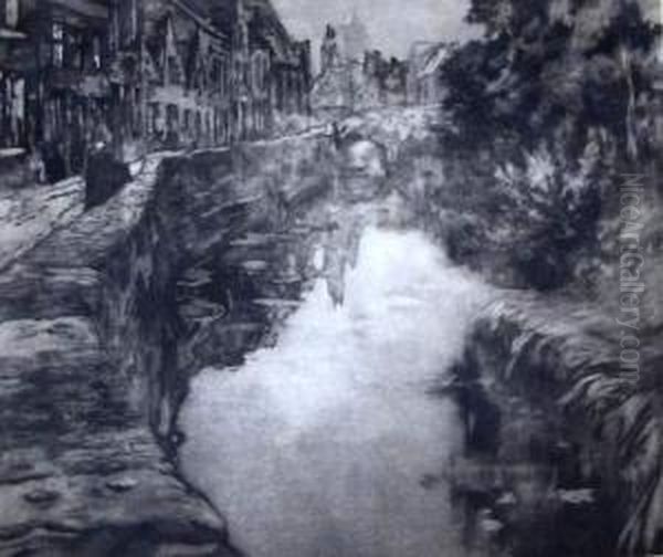 Speelmansrei, Brugge Oil Painting by Albert Baertsoen