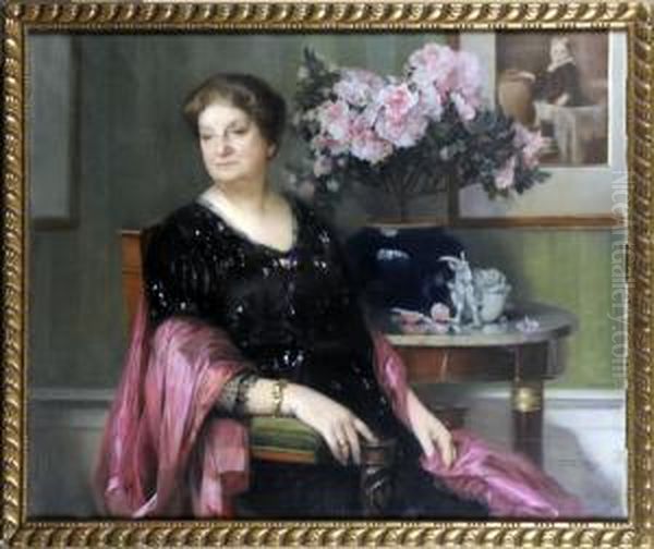 Dame Dans Un Interieur Oil Painting by Firmin Baes