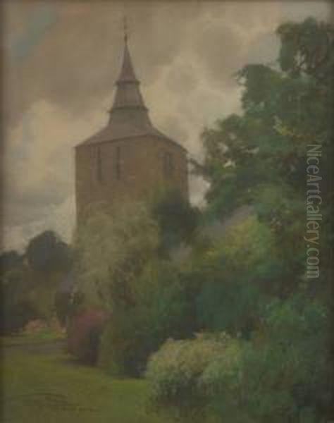 Vue Du Clocher Oil Painting by Firmin Baes