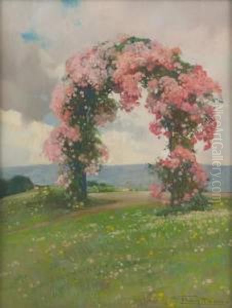 L'arcade De Roses Oil Painting by Firmin Baes