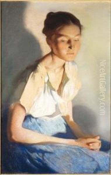 La Jeune Lavandiere Oil Painting by Firmin Baes