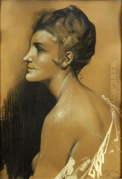 Portrait De Femme Oil Painting by Firmin Baes