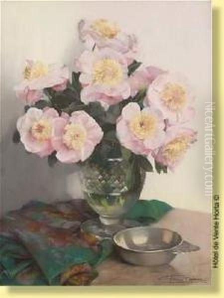 Le Vase De Cristal Oil Painting by Firmin Baes