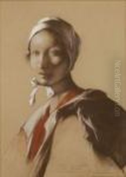 Portrait De Femme Oil Painting by Firmin Baes