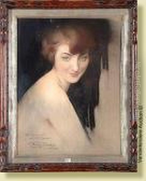 Portrait De Femme Oil Painting by Firmin Baes