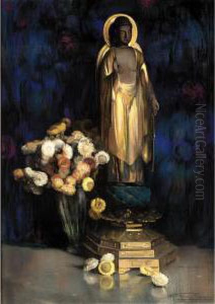 Bouddha Oil Painting by Firmin Baes